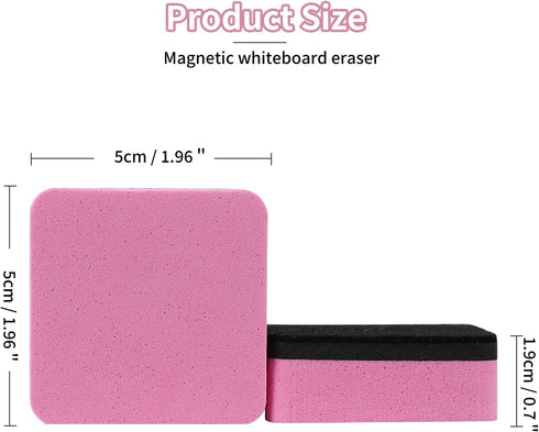 Dry Erase Erasers, 48 Pack Magnetic Whiteboard Erasers for Classroom, Office, Home (48pcs Pink)