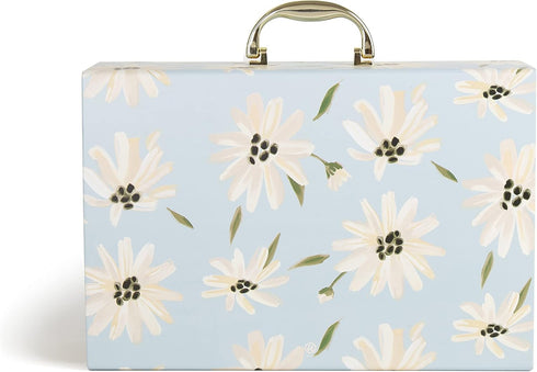 U Brands Expanding 19 Pocket Fashion File Folder, Blue Gilded Spring, 15.4” x 10.5” for Office Use