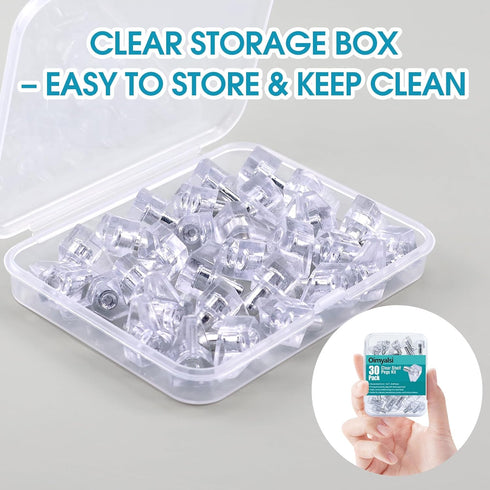 Oimyalsi 30 Pack 5mm (3/16'') Closet, Clear Shelf Pegs Shelf Pins with Extended Steel Inserts Transparent Support Pegs