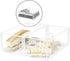 Clear Desk Accessories for Office, Modern Organizer with Removable Divider for Acrylic Paper Clips & Key Holder