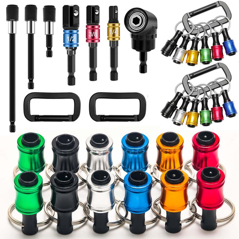 21Pcs Bit Holder Cool Gadgets, Windspeed 1/4 Quick Release Bit Holder Keychain