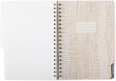 Fringe Studio Large Tab Notebook, Tribal Lines, Flexible Paperback Cover, College Ruled, 5 Subject, 180 Lined Pages