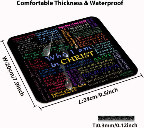 Custom Inspirational Quote Gaming Mouse Pad, Christian Bible Verse Scripture Quotes Colorful Design Art