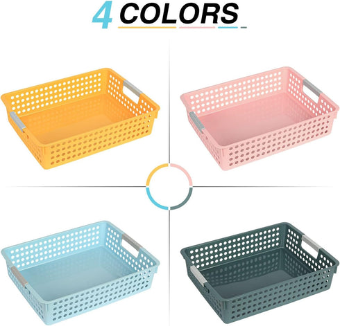 DLUCKY 4Pcs Classroom Organization and Storage Paper Tray, Holds 4A Paper, Trays for Classroom, Toy, Crayons,