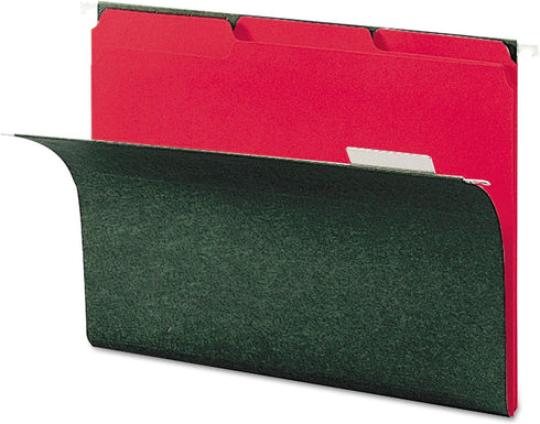 Smead Interior File Folder, 1/3-Cut Tab, Red, Letter Size, 100 per Box