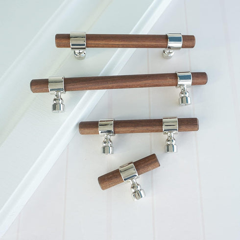 3.5" (1, 3.5" Wood Drawer Pull Handle Dresser Knob Pulls Walnut Cabinet Pull Knobs Cupboard Furniture Hardware Hole