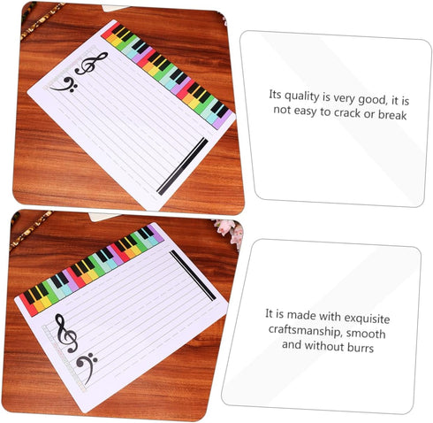 Exercise Board Reusable Stave Whiteboard, Writable Staff Teaching Whiteboard for Piano Stave Cards Notation Tool