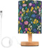 ALAZA Bedside Table Lamp for Bedroom Wildflowers Colorful Floral Nightstand LED Light