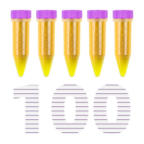 LABALPHA 5ml Conical Centrifuge Tubes with Screw Caps - 100Pcs Polypropylene Tubes with Graduated Spot