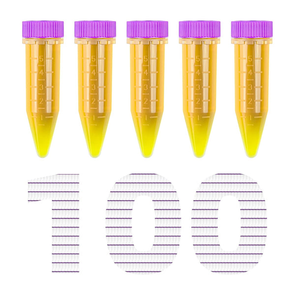 LABALPHA 5ml Conical Centrifuge Tubes with Screw Caps - 100Pcs Polypropylene Tubes with Graduated Spot