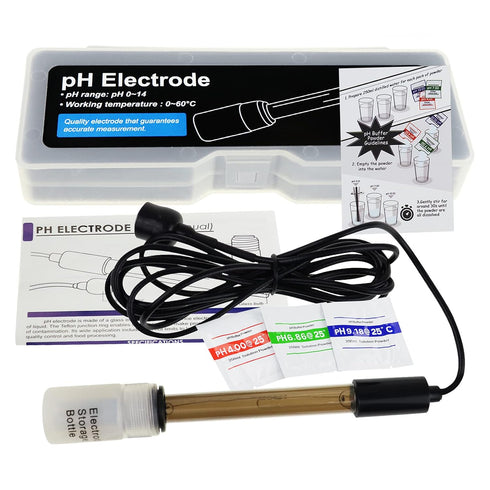 200cm 0-14pH Probe Test, BNC Connection, High Accuracy pH Electrode for Lab and Industrial Use