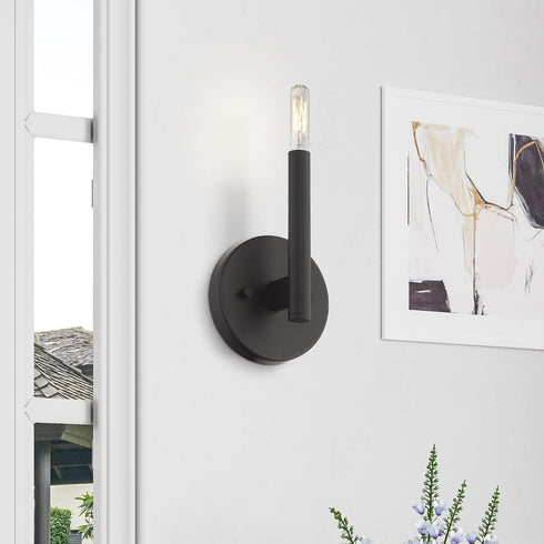 51171-46, Livex Lighting, Copenhagen, Single ADA Sconce, Black Chrome