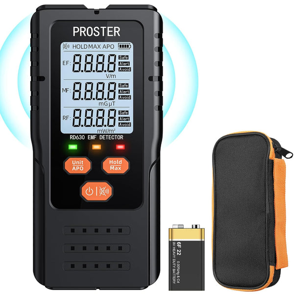 Proster 3in1 Digital Electromagnetic Field Radiation Detector, EMF Meter for Home Office Inspections