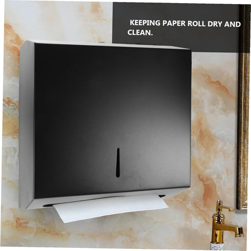 Stainless Steel Bathroom Tissue Holder with Anti-Splash Design Adhesive Paper Organizer for Wall Under-Cabinet Mount