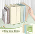 SUNEE 3 Ring Binder 1.5 Inch Clear 1 1/2 Inch View Binder 4 Pack PVC-Free for School or Office Supplies, Neutral