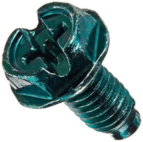 NSI GSH Solid Wire Grounding Hex Head Screw, Green, Pack of 100 for Electrical Applications