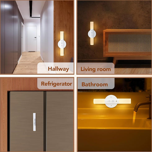 360 Bedroom(1pc) LED Motion Sensor Lights Battery Operated Wall Sconces Rechargeable Wireless Picture Art Light