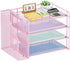 Marbrasse Desk Organizer and Accessories, 4-Tier Paper Letter Tray Organizer for School Home Office Supplies