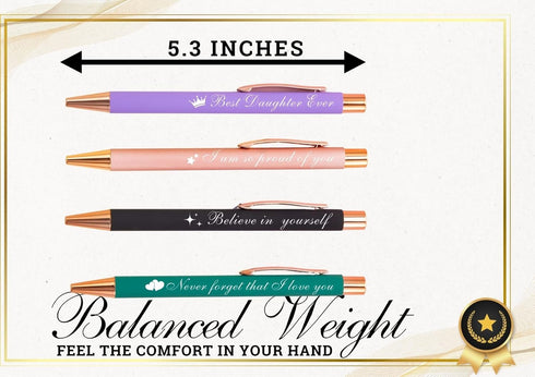 InnoBeta Daughter Gifts, Ballpoint Pen Set of 4, Gift Ideas for Daughter on Birthday, Christmas