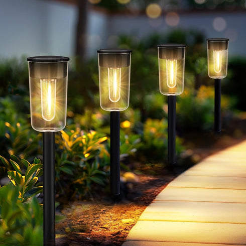 8 Pack Solar Pathway Lights, Waterproof Solar Garden Stake Lights for Outside Yard Landscape Decor