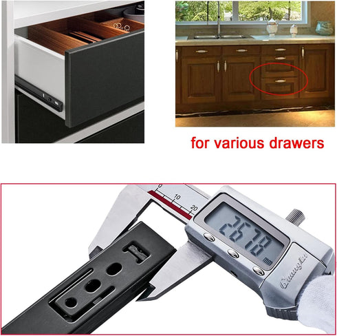 V3VOGUE Cabinet Furniture Hardware Rails,Thickness Steel Construction,Drawer Runners,Very Sturdy and Easy