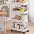 D-GROEE 3/4 Tier Rolling Cart with Drawer, Movable Metal Utility Cart on Wheels, Easy Assembly Multifunctional Storage