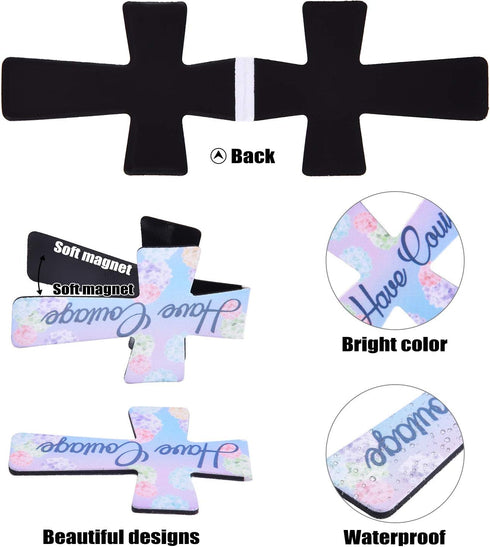 Outus 48 Pieces Magnetic Christian Religious Cross Bookmark, Religious Bible Verses Bookmarks, Magnetic Page Clips for