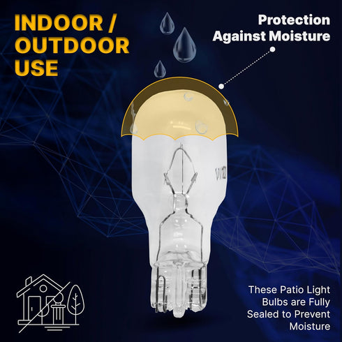 Landscape Low Voltage - 12 Volt 11W T5 Wedge Bulbs: Compatible with Malibu Lights, Garden, Deck Light Bulbs, 10 Pack