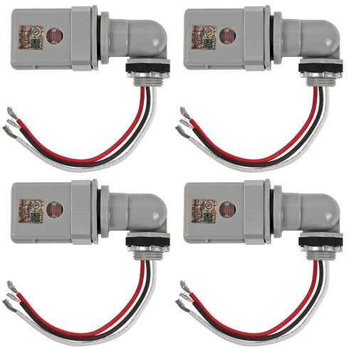 AITRIP 4-Pack Dusk to Dawn Sensor Photoelectric Switch,Photocell Sensor for Outdoor Lights, 120VAC