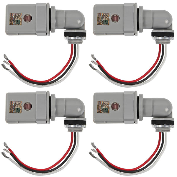 AITRIP 4-Pack Dusk to Dawn Sensor Photoelectric Switch,Photocell Sensor for Outdoor Lights, 120VAC