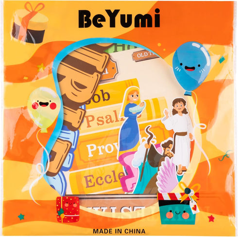 BeYumi 110Pcs Bible Learning Bookshelf Cutouts Back to School Books of The Bible Learning Bulletin Board Set for