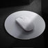 Metal Aluminum Mouse Pad, Round Thin Hard Mouse Mat with Leather Surface, Silver and Black for Precision Control