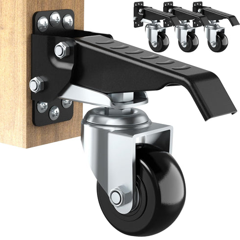 SOLEJAZZ Retractable Casters Kit, 720 LBS Heavy Duty Workbench Caster Wheels for Furniture