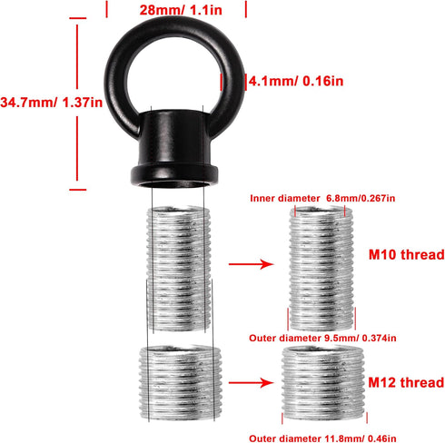 M10/M12 Pack 2 Hook Rings for Light Fixture Available