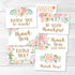 Hadley Designs 24 Floral Thank You Cards with Envelopes - Bulk Wedding Appreciation Notes Set for Graduation, Bridal