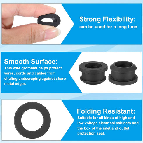 16mm 5/8 Inch Hole,1/2 Inch Grommets, 12Pcs Grommet PATIKIL / Drill ID Rubber Top Hat for Wiring Eyelet Ring Gasket