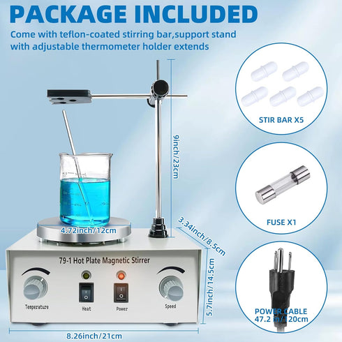 YaeCCC 1000ml Magnetic Stirrer Hot Plate Mixer, Lab Stirrers, 2400 RPM Stir Plate
