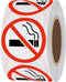 HYBSK No Smoking Logo Labels Glossy Paper Public Warning Stickers, 1.5" Round, 500 Total Per Roll