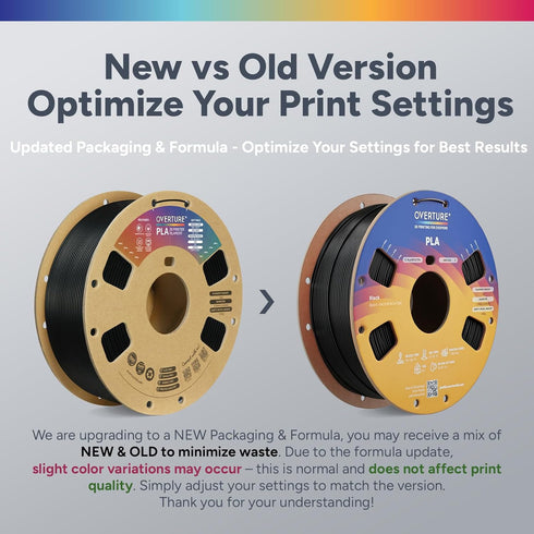 1.75mm, 3D 1kg (2.2lbs), 0.02 mm, 3D 1-Pack) OVERTURE PLA Filament Neatly Wound Printer Filament Spool Dimensional