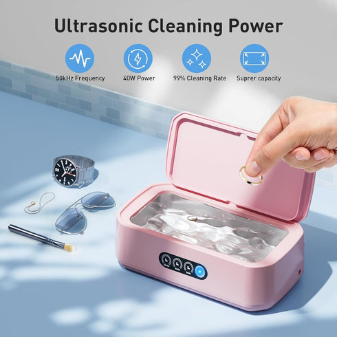 WINTERCRUSH -50KHz 650ML Guards/Eyeglasses-3 Jewelry Cleaner Deep Cleaning Machine Ultrasonic Retainer Cleaner
