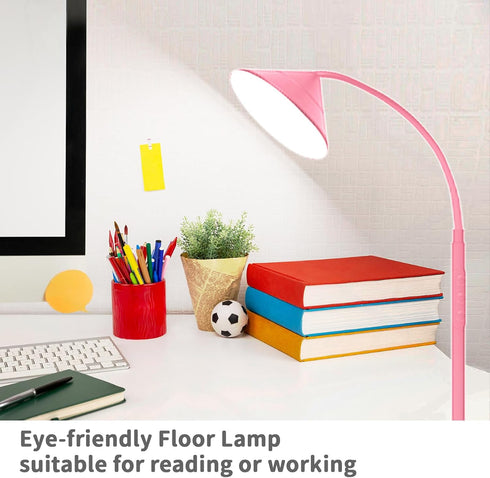 18W Dimming 76inch Floor Lamp, Upgraded Bright LED Floor Lamps for Living Room Bedroom with Gooseneck Stepless & Color