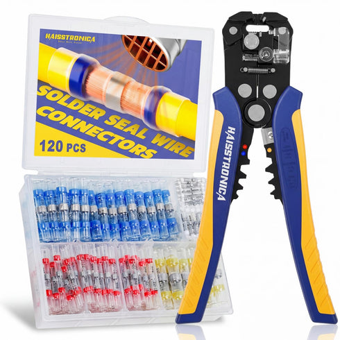 haisstronica 120PCS Solder Seal Wire Connectors Kit with 10-24 AWG Self-Adjusting Automatic
