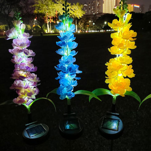 Solar Outdoor Lights Violet Flower Garden Lights Waterproof Led Lights Hyacinth Decorative Lights for Yard, Pathways