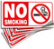 iSYFIX No Smoking Sign Sticker for Homes – 6 Pack 4x2 inch – Premium Self-Adhesive Vinyl, Laminated for UV, Weather,