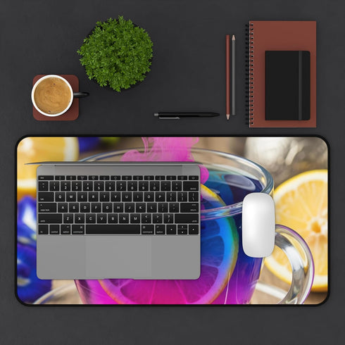 GENERIC Colorful Butterfly Pea Flower Tea Desk Mat - Vibrant Blue to Pink Color Changing Design