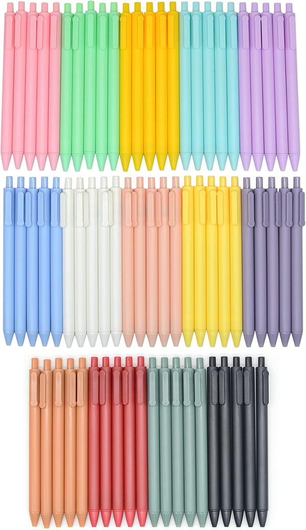 YYaaloa 70 Pcs Cute Retractable Gel Ink Pens, 0.5mm Bullet Point, Fun Gifts for Kids, Girls, Boys, Office Supplies