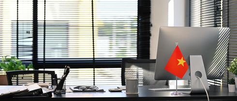 Krmkot Country Vietnam Vietnamese Desk Flag Table Flag, Small Mini Vietnam Vietnamese Desktop Flag,Miniature