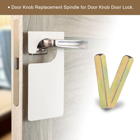 uxcell 2Pcs Door Knob Spindle, Gold Spare Door Handle Spindle Bar, 55mm Long Replacement Parts