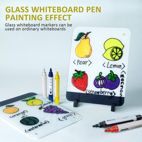 Yellow Glass Window Markers, Bold Wet & Dry Erase Marker Pens for Whiteboards, 10 Pack Liquid Chalk