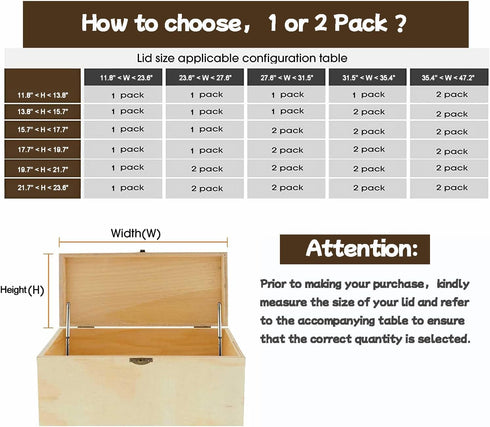 1 Pack | Soft Close Hinges for Toy Boxes, Wooden Chests, Cedar Storage, Trunks & Benches | Tension Adjustable Slow Down